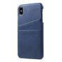 &Eacute;tui porte-cartes en cuir artificiel Duo Cardslot Wallet &eacute;tui compatible avec iPhone XS Max - Bleu
