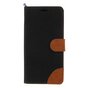 Tissu en cuir compatible avec &eacute;tui biblioth&egrave;que iPhone XS Max Standard - Marron Noir