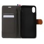 Etui biblioth&egrave;que en cuir pour iPhone XS Max Standard - Marron Noir