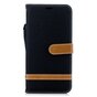 Tissu Cuir compatible avec iPhone XS Max Bookcase Wallet Case Standard - Noir Marron