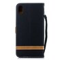 Tissu Cuir compatible avec iPhone XS Max Bookcase Wallet Case Standard - Noir Marron