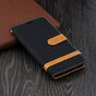 Tissu Cuir compatible avec iPhone XS Max Bookcase Wallet Case Standard - Noir Marron