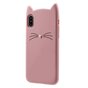Coque chaton flexible Cute Cat compatible avec iPhone XS Max - Rose