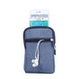 Sac de t&eacute;l&eacute;phone universel portefeuille Denim 3 compartiments sac de sport de survie - Mousqueton Bleu