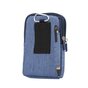 Sac de t&eacute;l&eacute;phone universel portefeuille Denim 3 compartiments sac de sport de survie - Mousqueton Bleu