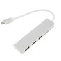 Hub USB-C multifonctionnel 5-en-1 avec lecteur de carte SD TF 3 USB 3.0 compatible avec MacBook - Aluminium