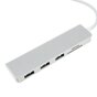 Hub USB-C multifonctionnel 5-en-1 avec lecteur de carte SD TF 3 USB 3.0 compatible avec MacBook - Aluminium