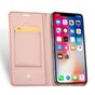 Dux Ducis Cover Booklet Case avec rabat en cuir compatible avec iPhone XS Max - Or rose