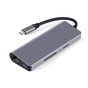 Hub PD USB-C multifonctionnel avec lecteur de carte SD TF HDMI 4K 2x adaptateur USB 3.0 RJ45 Gigabit Ethernet compatible avec MacBook
