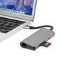 Hub PD USB-C multifonctionnel avec lecteur de carte SD TF HDMI 4K 2x adaptateur USB 3.0 RJ45 Gigabit Ethernet compatible avec MacBook