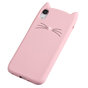 Chat mignon en silicone la coque compatible avec iPhone XR - Coque Chat Rose