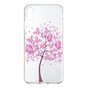 Arbre &agrave; fleurs roses en TPU la coque compatible avec iPhone XR - Coque transparente