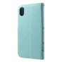 Etui Portefeuille Papillon Similicuir Coque iPhone XR TPU - Cyan