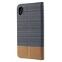 &Eacute;tui portefeuille en simili cuir compatible avec iPhone XR - &Eacute;tui gris fonc&eacute;