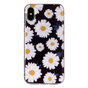 Magnifique coque en TPU Floral compatible avec iPhone X XS - Marguerites noires