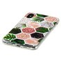 Coque en TPU souple Hexagons Print la coque compatible avec iPhone X XS - feuilles et marbre