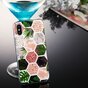 Coque en TPU souple Hexagons Print la coque compatible avec iPhone X XS - feuilles et marbre