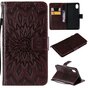 Biblioth&egrave;que Portefeuille en Cuir &agrave; Motif Tournesol &eacute;tui compatible avec iPhone XR - Marron Standard