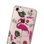 Coque TPU Glitter Powder compatible avec iPhone 7 8 SE 2020 SE 2022 - flamants roses et feuilles