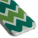 Coque TPU verte iPhone 6 6s Rayures zigzag Blanc Vert_