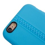 Étui robuste avec fermeture à glissière imitation iPhone 6 6s Étui en silicone bleu_