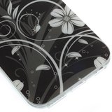Coque TPU Fleurs noires et blanches Coque iPhone 6 6s_