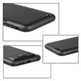 Curseur pour carte hybride en plastique TPU brossé pour iPhone 6 Plus 6s Plus - Noir Standard_