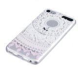 Coque TPU transparente motif Mandala iPod Touch 5 6 7 - Blanc Rose clair_