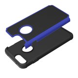 Coque deux pièces hybride en plastique silicone pour iPhone 7 Plus 8 Plus - Bleu Noir_