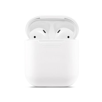 Étui en silicone souple adapté au boîtier Apple AirPods - Blanc