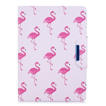 Étui à rabat en cuir Flamingo standard compatible avec iPad 2017 2018 - Blanc Rose