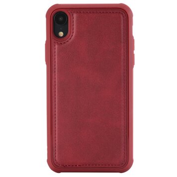 Étui en cuir rouge magnétique compatible avec iPhone XR - Rouge