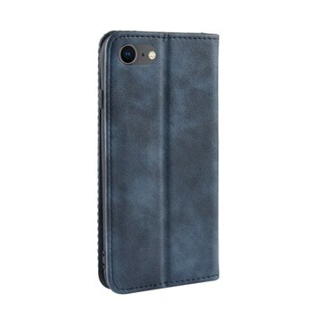 Étui en cuir bleu vintage compatible avec iPhone 7 8 SE 2020 SE 2022 - Bleu Étui en cuir bleu vintage compatible avec iPhone 7 8 SE 2020 SE 2022 - Bleu