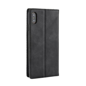 Étui portefeuille en simili cuir vintage compatible avec iPhone X XS - Étui noir Étui portefeuille en simili cuir vintage compatible avec iPhone X XS - Étui noir