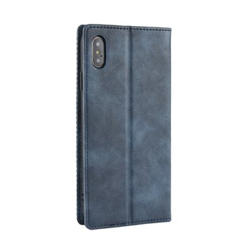 Étui portefeuille en simili cuir vintage compatible avec iPhone X XS - Étui bleu Étui portefeuille en simili cuir vintage compatible avec iPhone X XS - Étui bleu