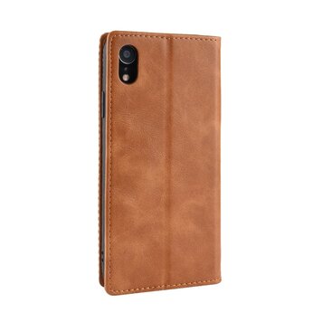 Étui portefeuille en simili cuir vintage compatible avec iPhone XR - Étui marron Étui portefeuille en simili cuir vintage compatible avec iPhone XR - Étui marron