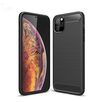 Coque de protection Carbon Armor antichoc en TPU compatible avec iPhone 11 Pro Max - Noir