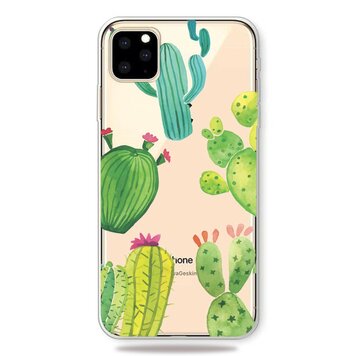 Coque Flexible Cactus Joyeux compatible avec iPhone 11 Pro Max TPU Case - Transparent