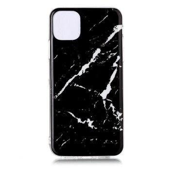 Coque noire en pierre naturelle à motif de marbre compatible avec iPhone 11 Pro Max