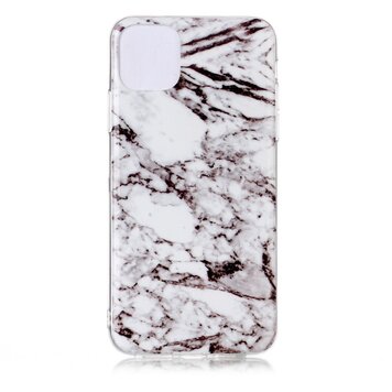 Coque blanche en pierre naturelle à motif de marbre compatible avec iPhone 11 Pro Max
