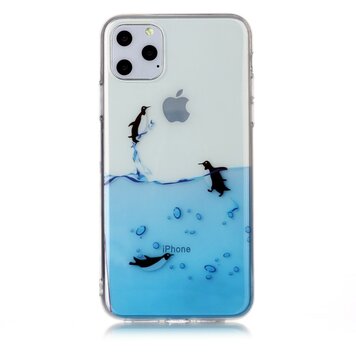 Coque Pingouin Coque en TPU compatible avec iPhone 11 Pro Max - Transparente