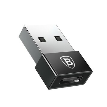 Mini Adaptateur Baseus USB-A Mâle vers USB-C Femelle 2,4A - Noir Mini Adaptateur Baseus USB-A Mâle vers USB-C Femelle 2,4A - Noir