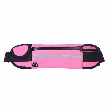Sac banane sport running étanche smartphone ceinture porte-bouteille - Rose