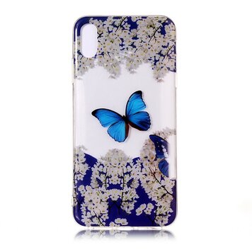 Coque transparente compatible avec iPhone X XS TPU - Bleu Blanc Coque transparente compatible avec iPhone X XS TPU - Bleu Blanc