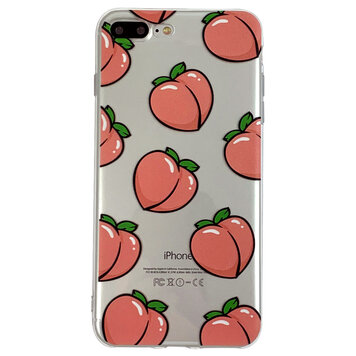 Coque en TPU Peaches compatible avec iPhone 7 Plus 8 Plus - Rose Transparent Flexible Coque en TPU Peaches compatible avec iPhone 7 Plus 8 Plus - Rose Transparent Flexible