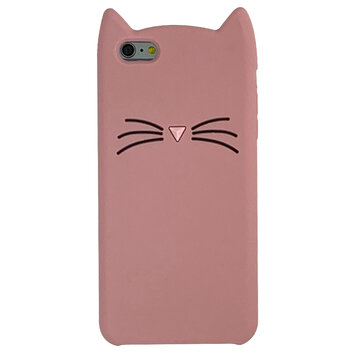 Chat Mignon compatible avec iPhone 6 Plus 6s Plus Coque en Silicone 3D - Protection Rose
