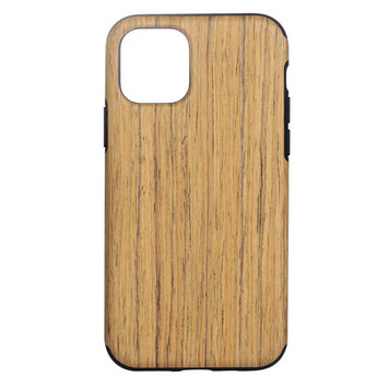 Étui en bois en plastique à texture de bois compatible avec iPhone 12 Pro Max - marron Étui en bois en plastique à texture de bois compatible avec iPhone 12 Pro Max - marron