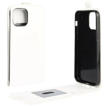 Étui à rabat en cuir artificiel compatible avec iPhone 12 et iPhone 12 Pro - blanc Étui à rabat en cuir artificiel compatible avec iPhone 12 et iPhone 12 Pro - blanc