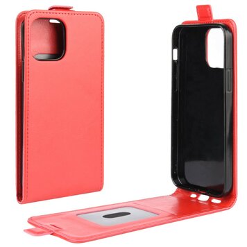 Étui à rabat en cuir artificiel compatible avec iPhone 12 et iPhone 12 Pro - rouge Étui à rabat en cuir artificiel compatible avec iPhone 12 et iPhone 12 Pro - rouge