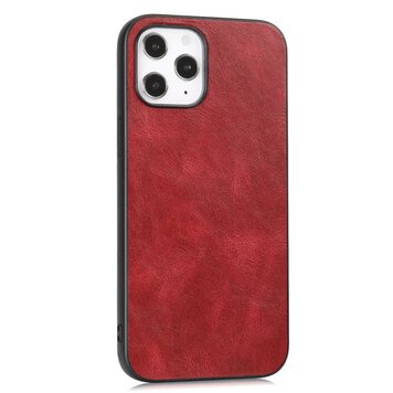 Étui en cuir artificiel aspect cuir compatible avec iPhone 12 Pro Max - rouge Étui en cuir artificiel aspect cuir compatible avec iPhone 12 Pro Max - rouge